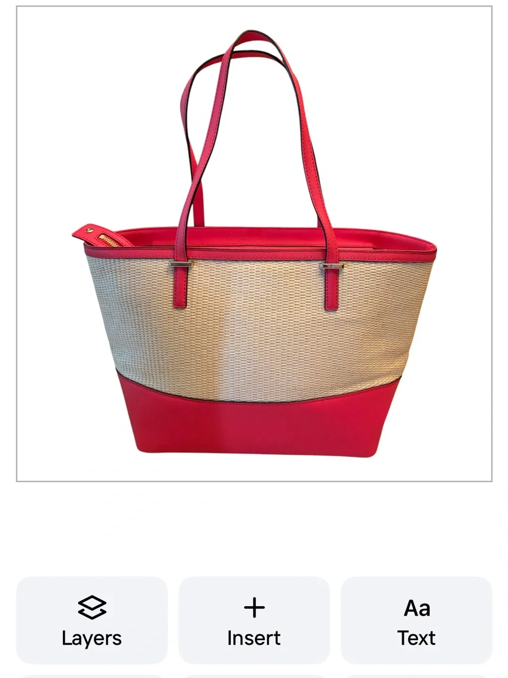 Kate Spade Leather and Straw Tote